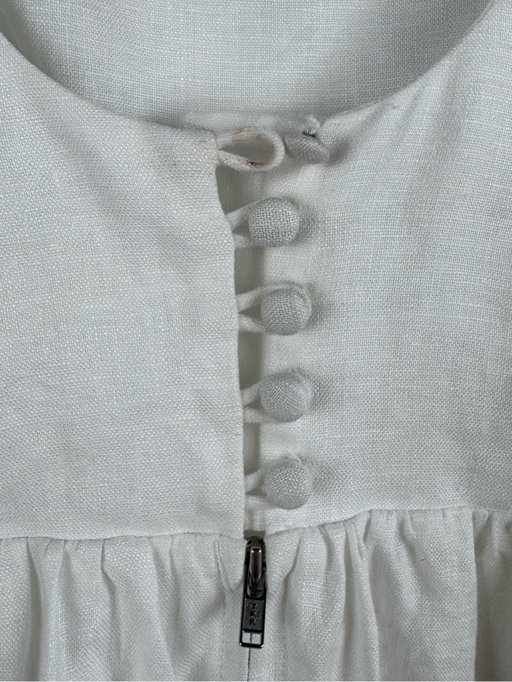 Reformation Bucatini Linen Midi Dress White Square Neck Linen Dress Size 2 - Picture 8 of 9